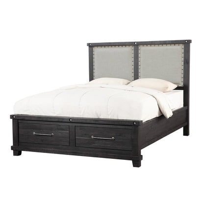 Yosemite Upholstered Footboard Storage Bed in Cafe