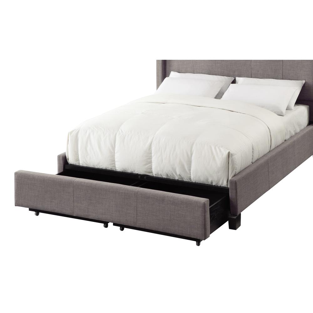 Adona Upholstered Footboard Storage Bed in Dolphin Linen