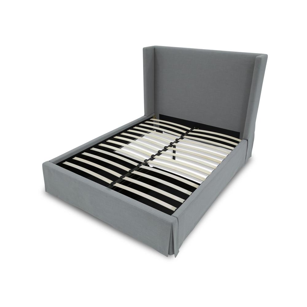 Cresta Skirted Footboard Storage Panel Bed in Fog