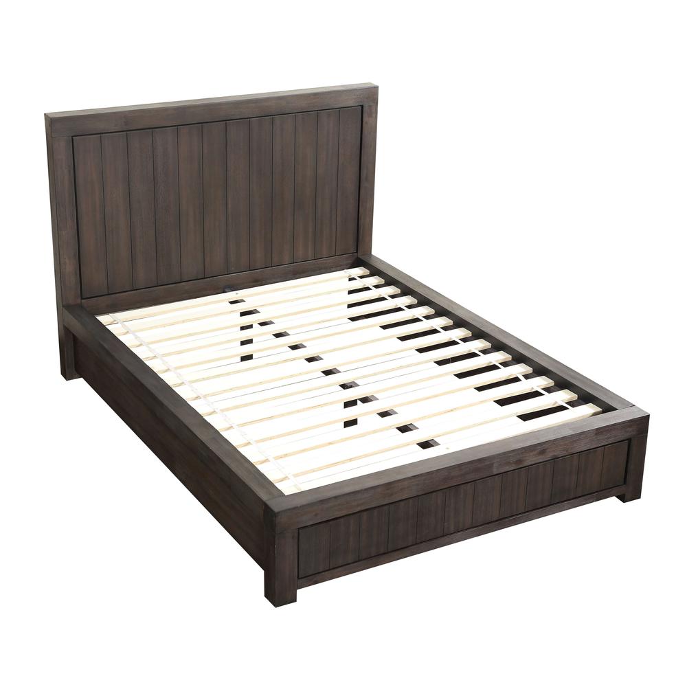 Heath Wood Platform Bed in Basalt Grey