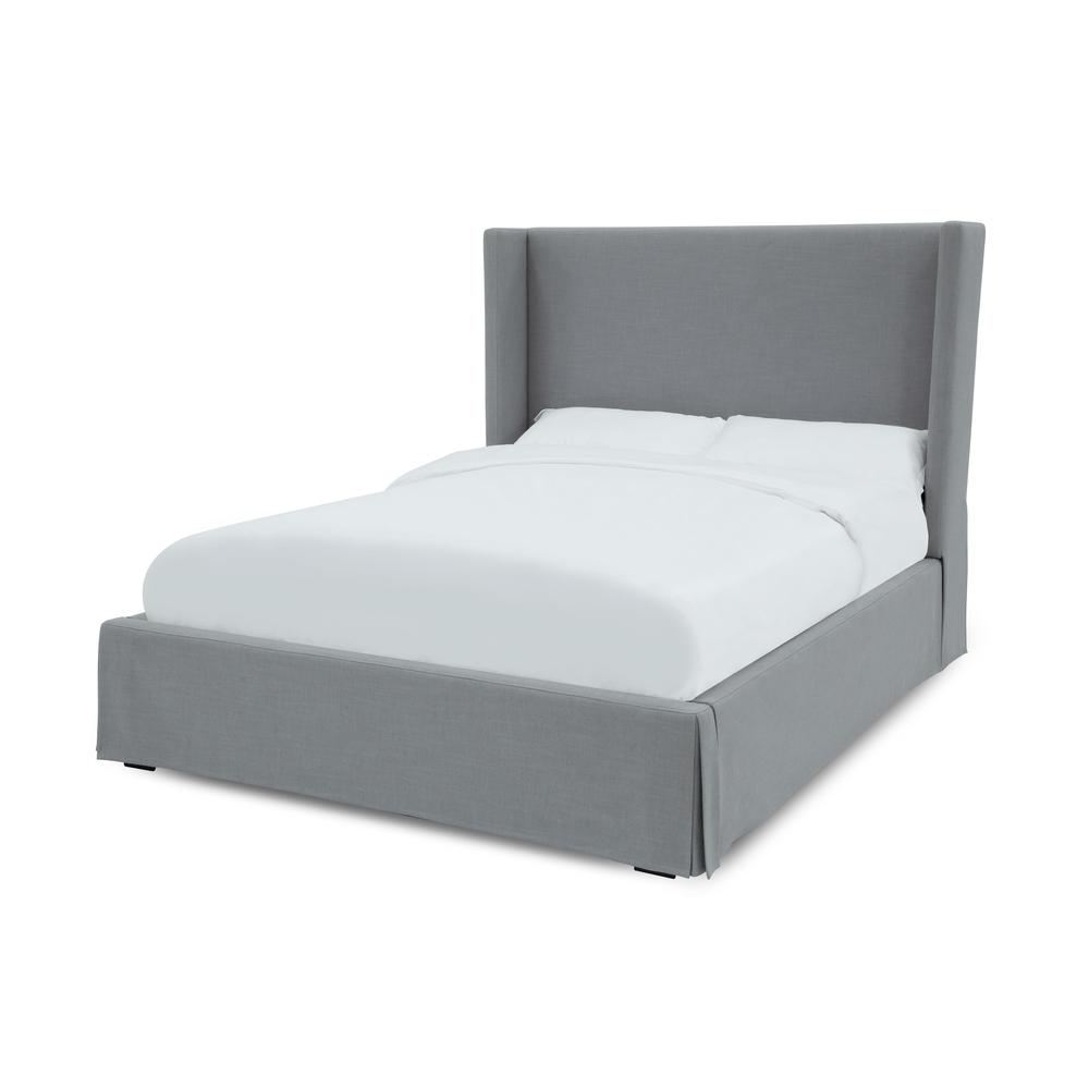 Cresta Skirted Footboard Storage Panel Bed in Fog