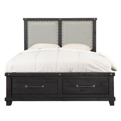 Yosemite Upholstered Footboard Storage Bed in Cafe