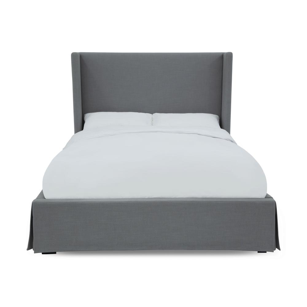 Cresta Skirted Footboard Storage Panel Bed in Fog