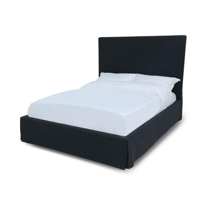 Cheviot UpholsteredSkirted Storage Panel Bed in Iron