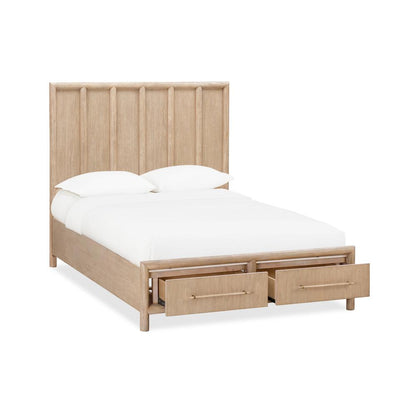 Dorsey Wooden Two Drawer Storage Bed in Granola