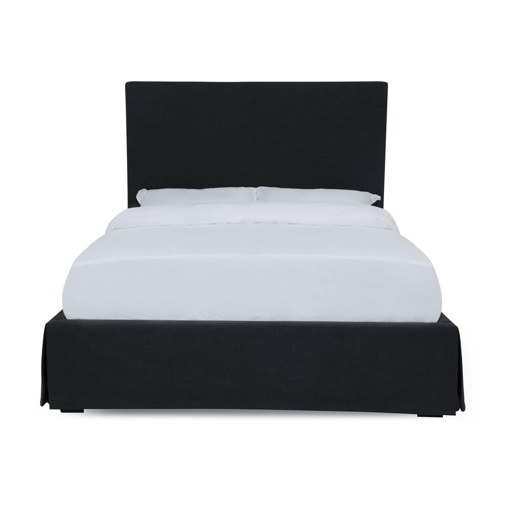 Cheviot UpholsteredSkirted Storage Panel Bed in Iron