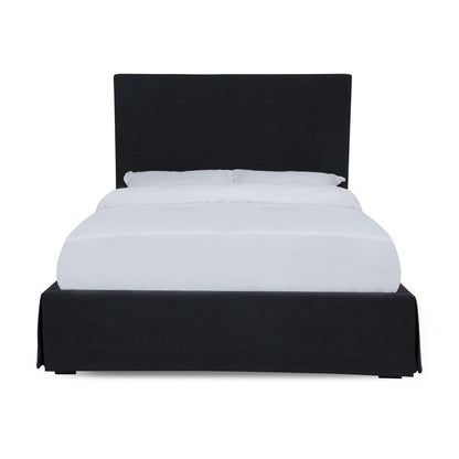 Cheviot UpholsteredSkirted Storage Panel Bed in Iron