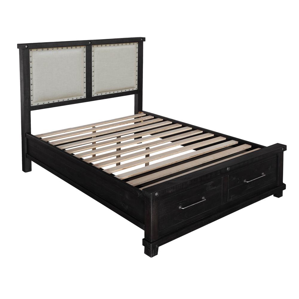 Yosemite Upholstered Footboard Storage Bed in Cafe