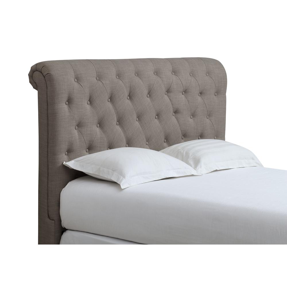 Royal Tufted Upholstered Headboard in Dolphin Linen