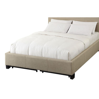 Levi Tufted Footboard Storage Bed in Toast Linen