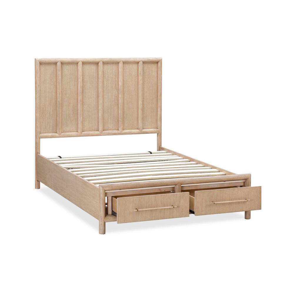 Dorsey Wooden Two Drawer Storage Bed in Granola