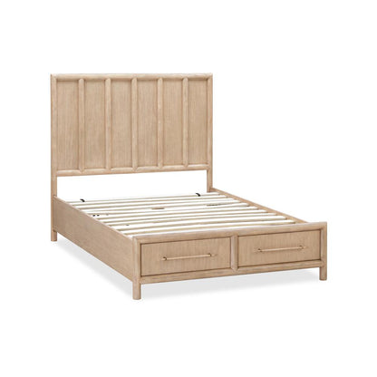 Dorsey Wooden Two Drawer Storage Bed in Granola