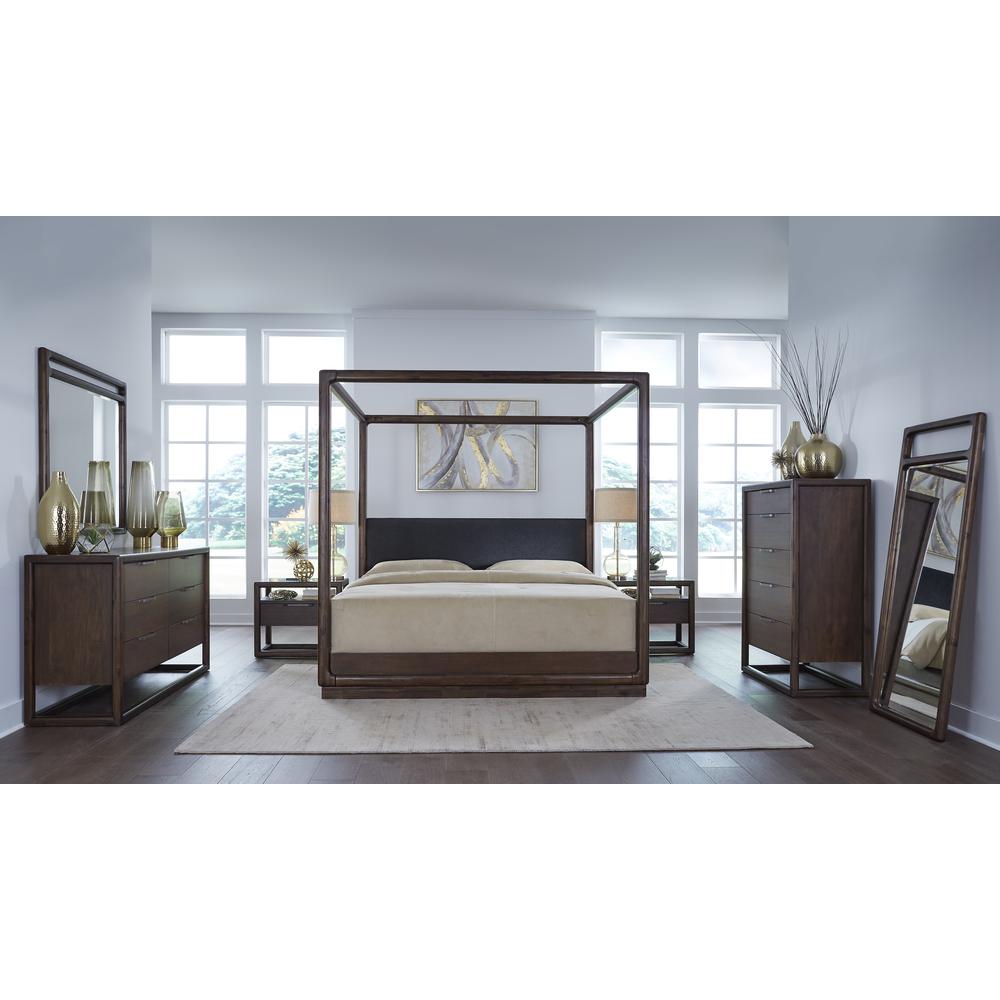 Sol Beveled Glass Wall or Dresser Mirror in Brown Spice