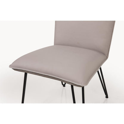 Demi Hairpin Leg Modern Dining Chair in Taupe, set of 2