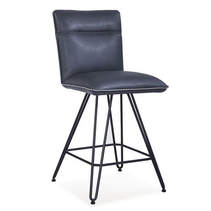Demi Hairpin Leg Swivel Counter Stool in Cobalt, set of 2