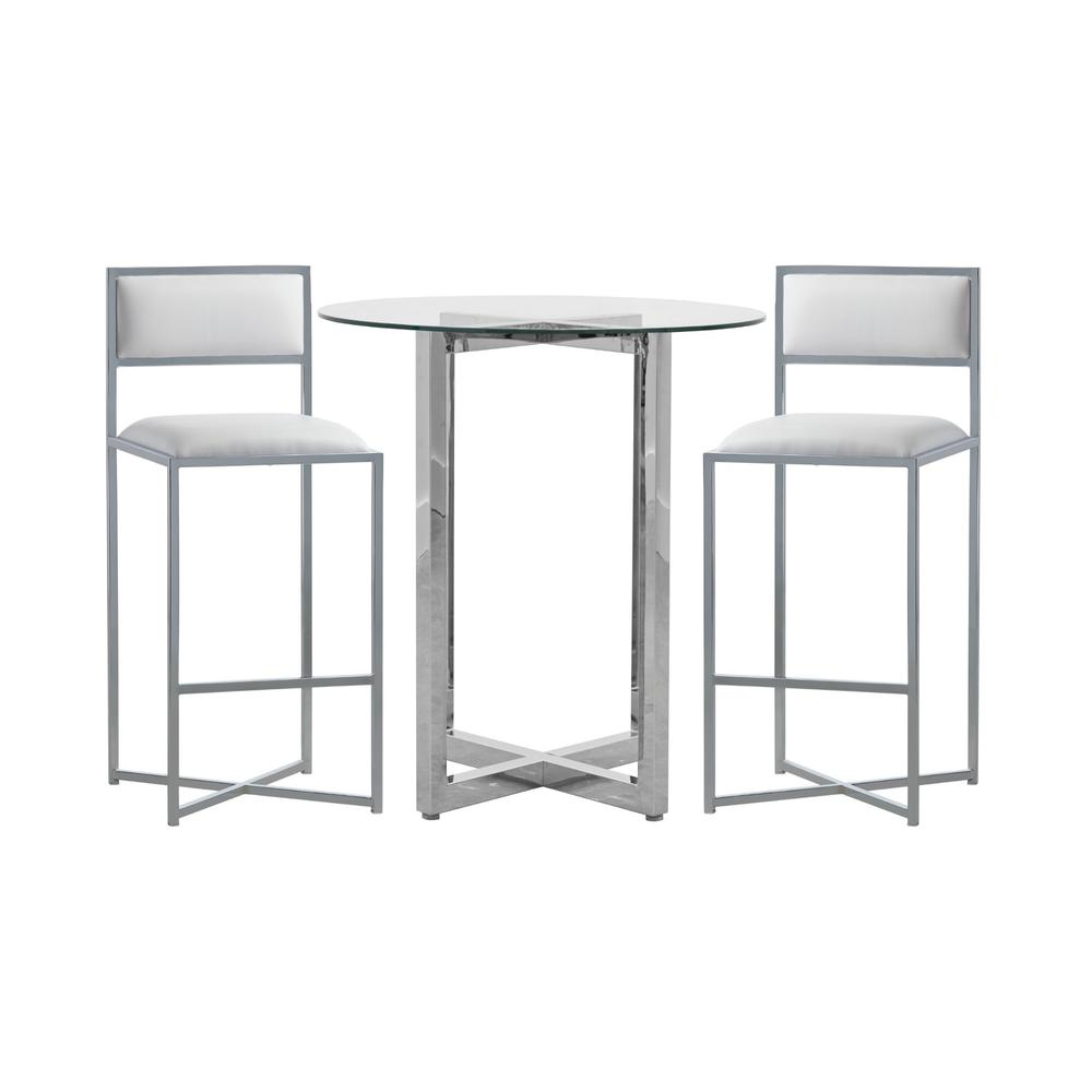 Amalfi X-Base Bar Stool in White, set of 2