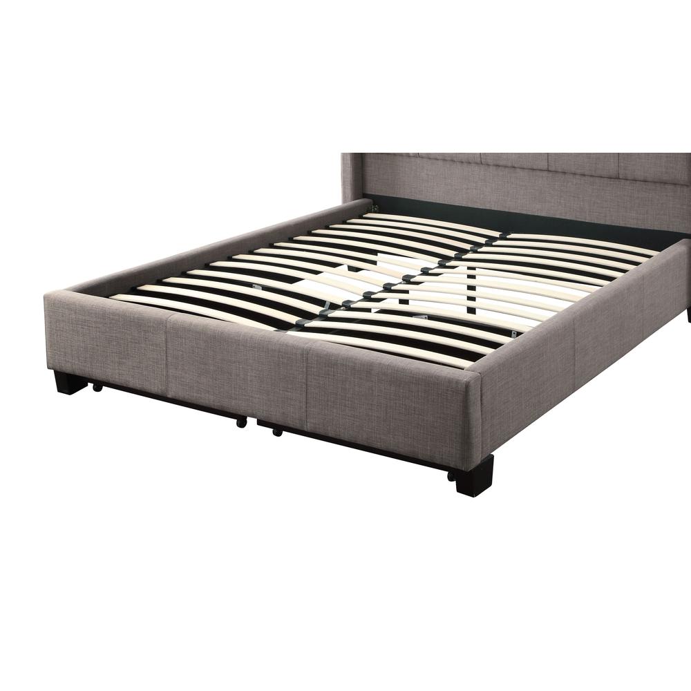 Royal Tufted Footboard Storage Bed in Dolphin Linen