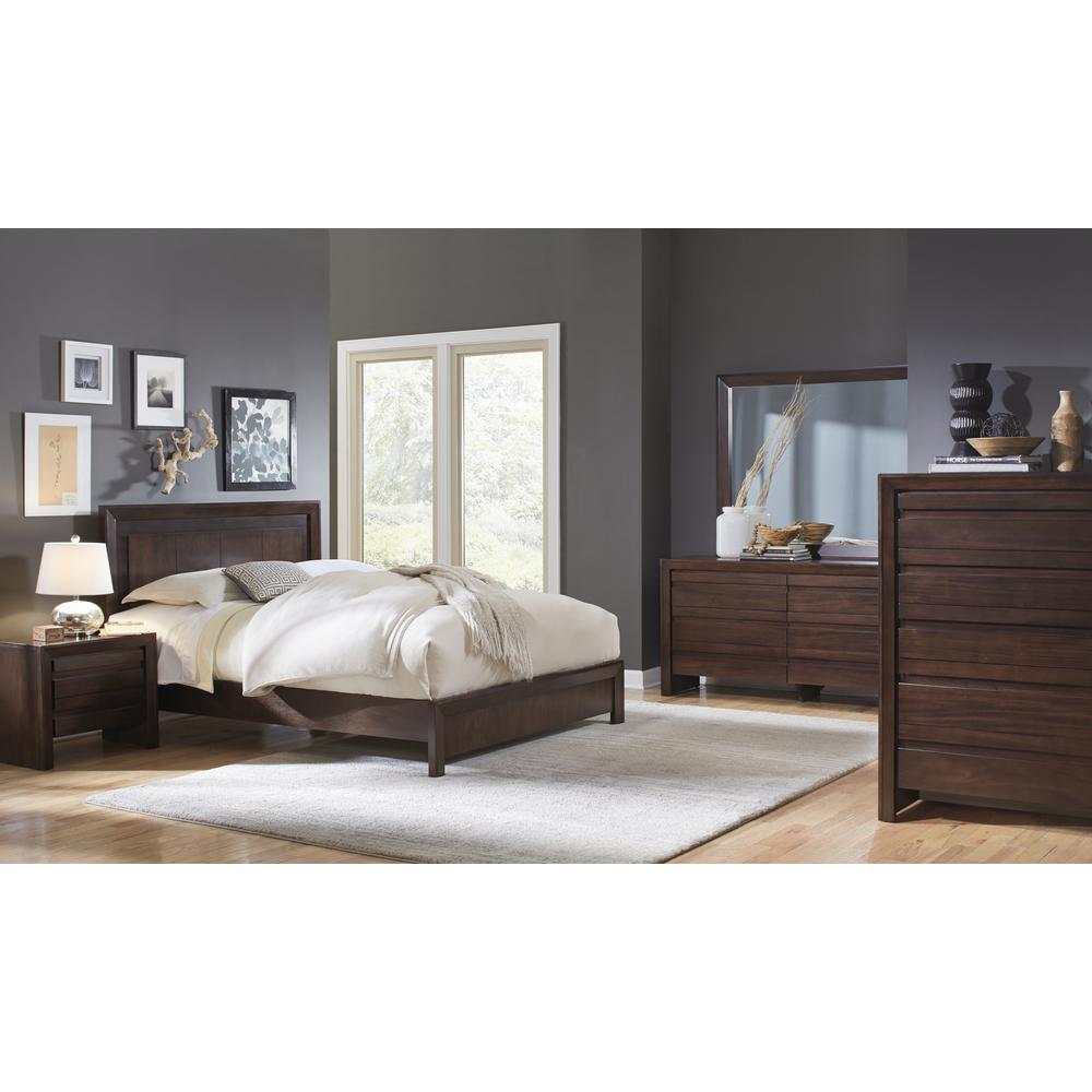 Element Wood Platform Bed in Chocolate Brown