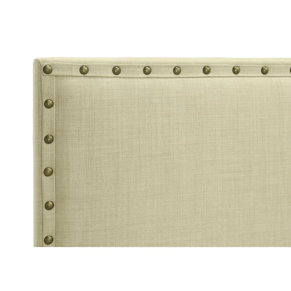 Tavel Nailhead Upholstered Headboard in Tumbleweed