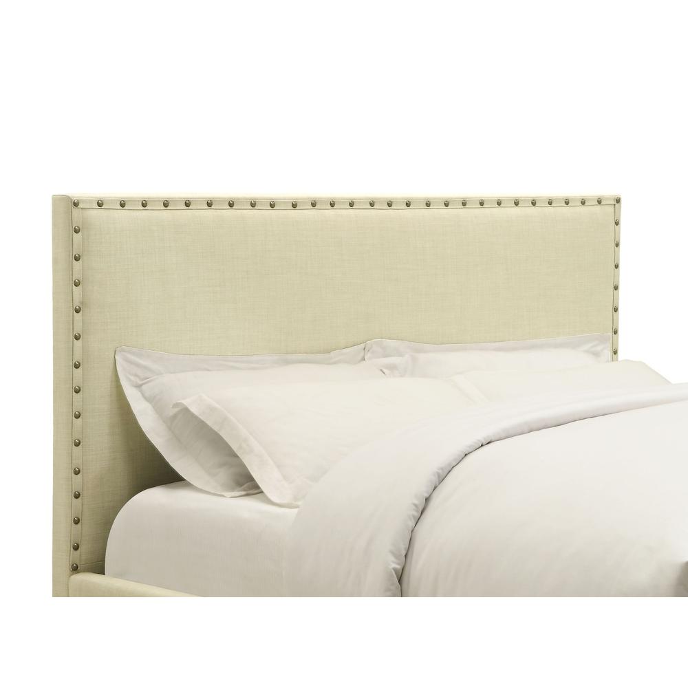 Tavel Nailhead Upholstered Headboard in Tumbleweed