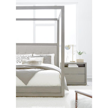Oxford Upholstered Canopy Bed in Mineral