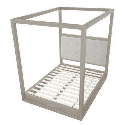 Oxford Upholstered Canopy Bed in Mineral
