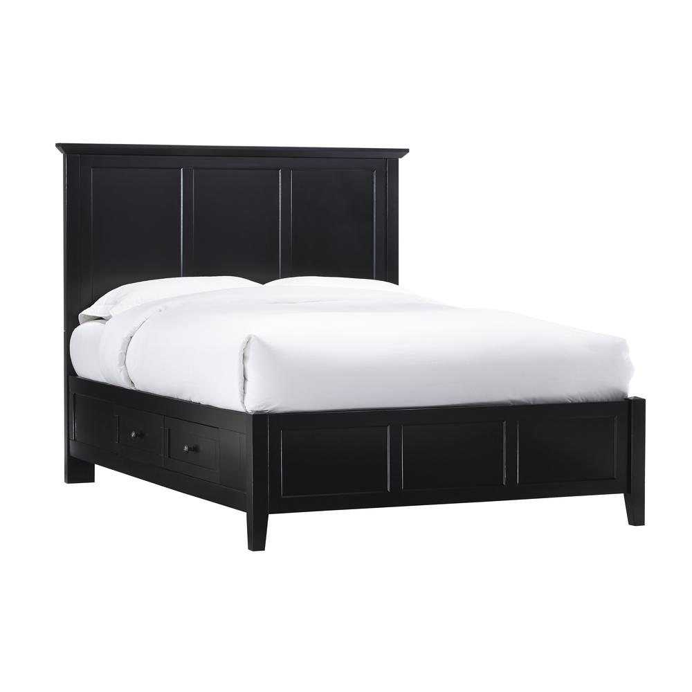 Paragon Four Drawer Wood Storage Bed in Black
