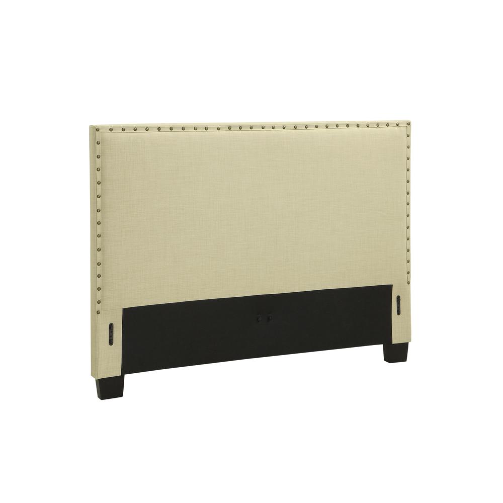 Tavel Nailhead Upholstered Headboard in Tumbleweed