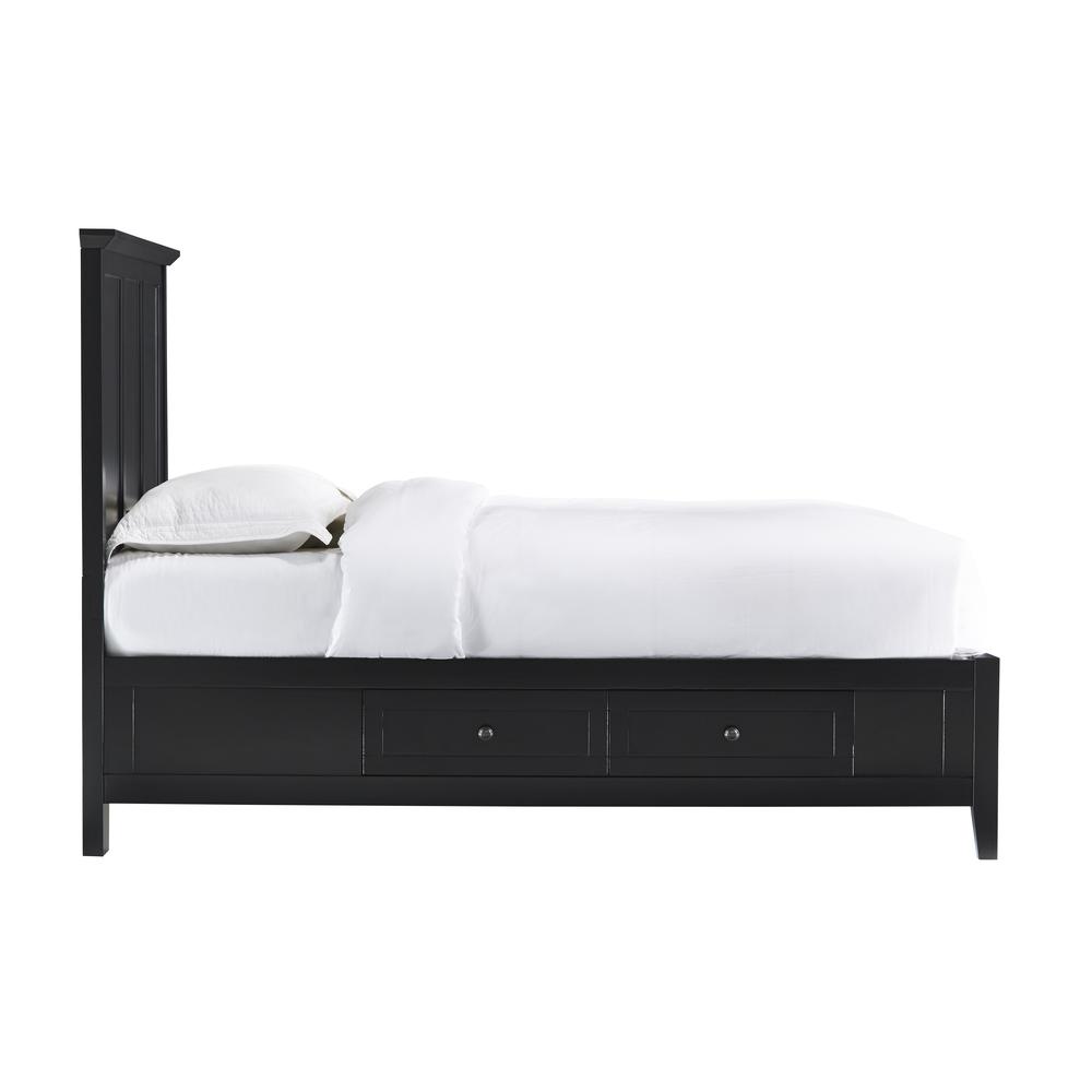 Paragon Four Drawer Wood Storage Bed in Black