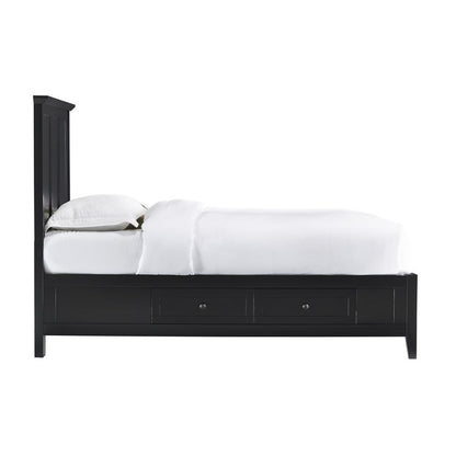 Paragon Four Drawer Wood Storage Bed in Black