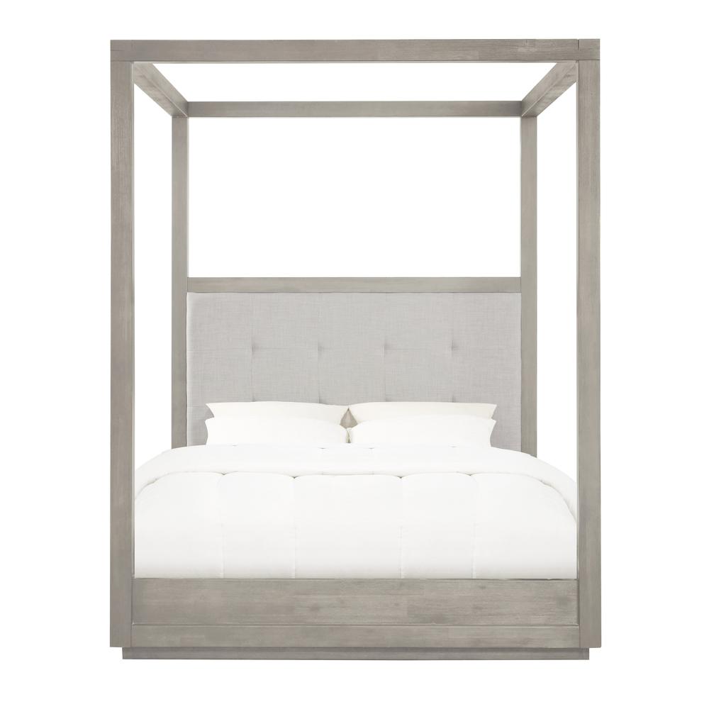 Oxford Upholstered Canopy Bed in Mineral