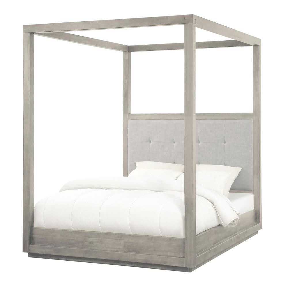 Oxford Upholstered Canopy Bed in Mineral