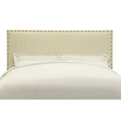 Tavel Nailhead Upholstered Headboard in Tumbleweed