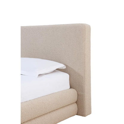 Maya Upholstered Platform Bed in Brun Boucle