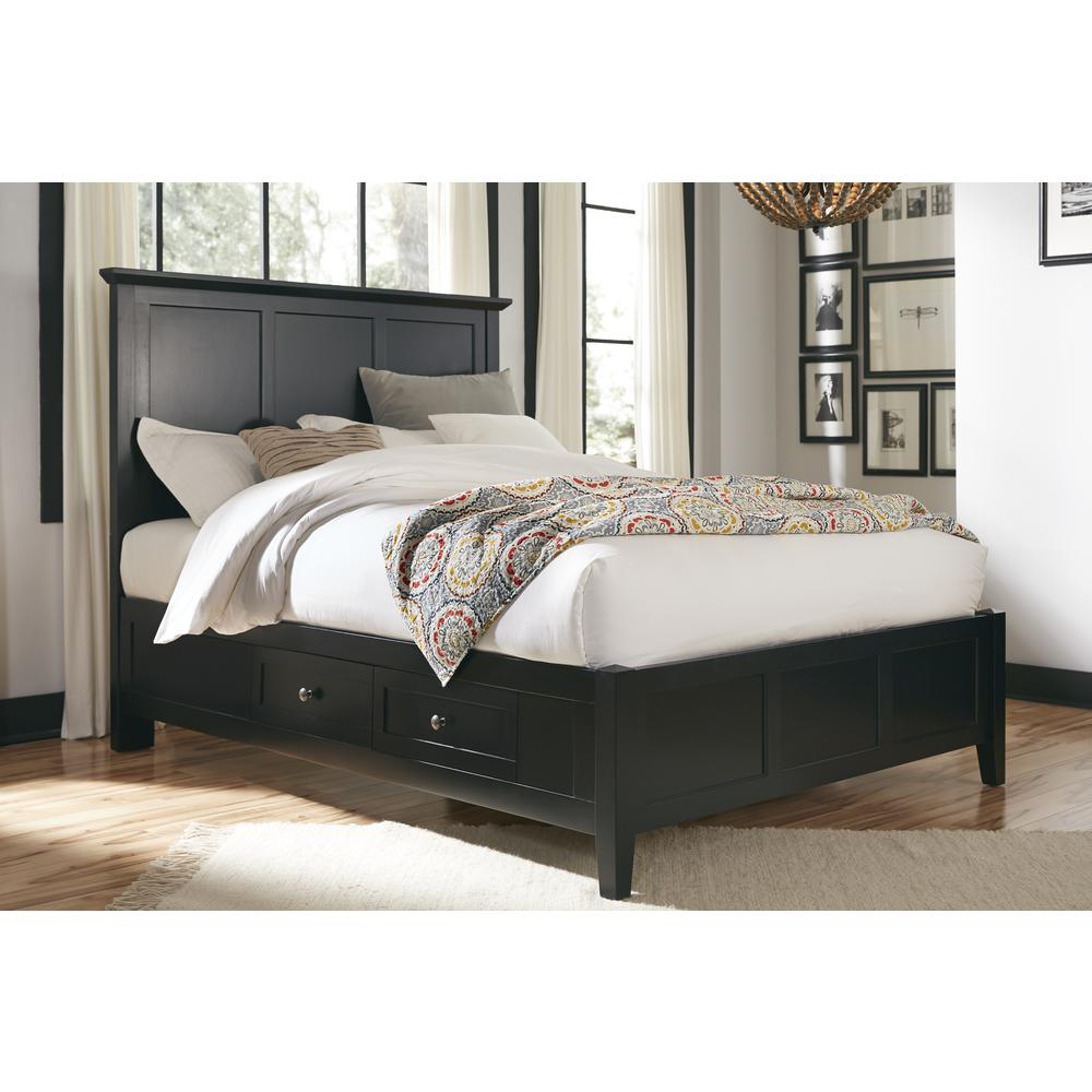 Paragon Four Drawer Wood Storage Bed in Black