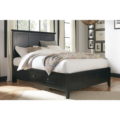 Paragon Four Drawer Wood Storage Bed in Black