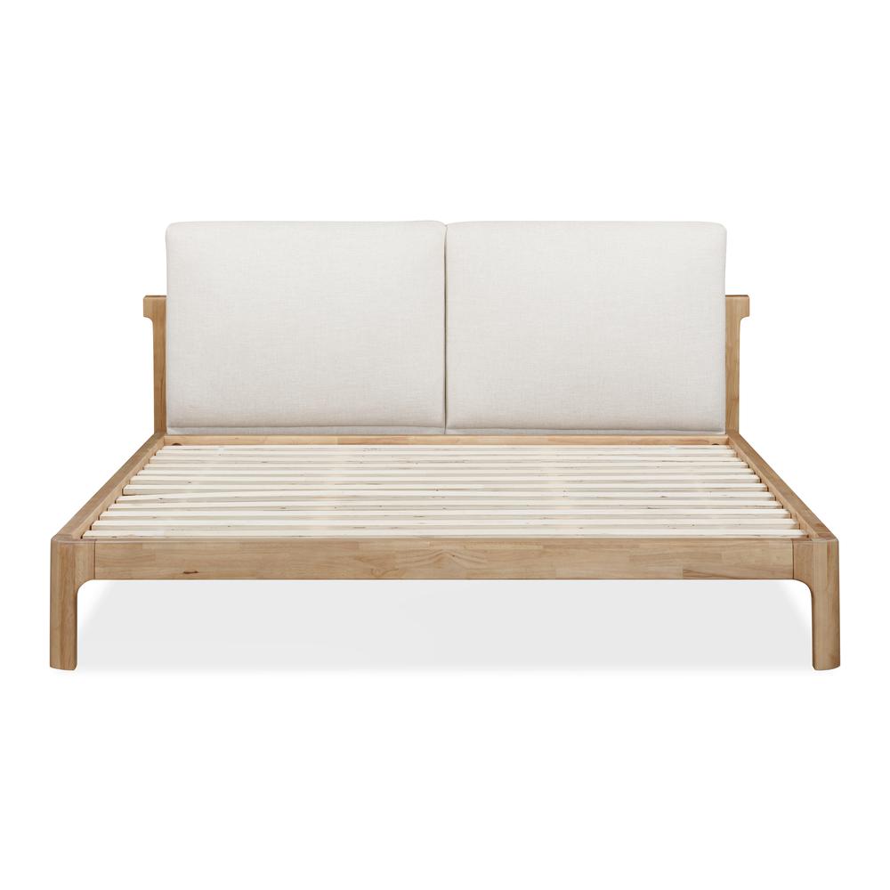 Furano Upholstered Two Cushion Platform Bed in Ginger and Natural Linen