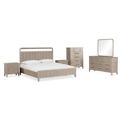Camden Shiplap Oak Wood Platform Bed in Chai