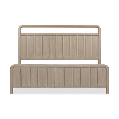 Camden Shiplap Oak Wood Platform Bed in Chai