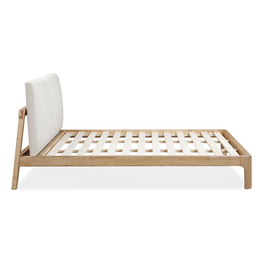 Furano Upholstered Two Cushion Platform Bed in Ginger and Natural Linen