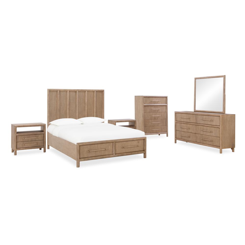 Dorsey Wooden Two Drawer Storage Bed in Granola