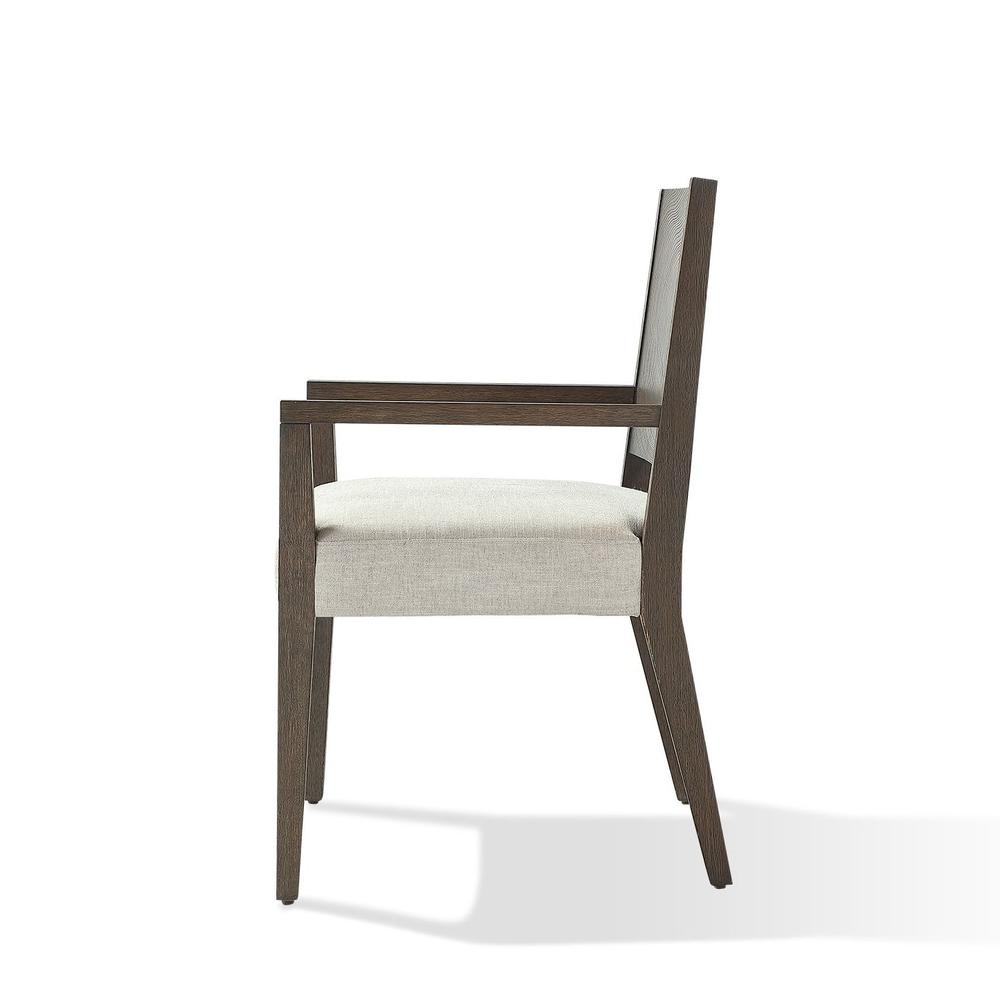 Oakland Wood Arm Chair in Brunette, set of 2