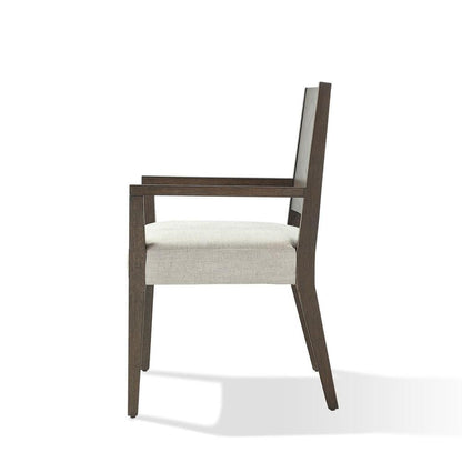 Oakland Wood Arm Chair in Brunette, set of 2