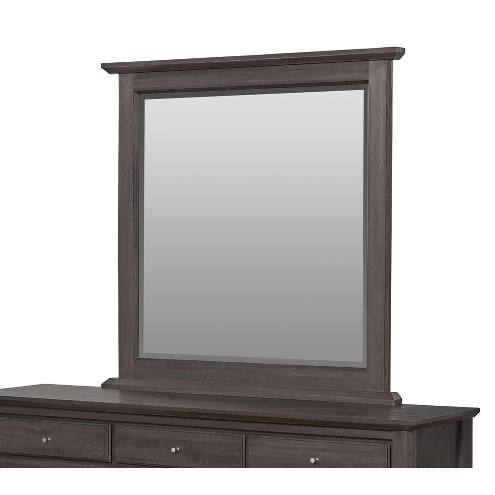 City II Beveled Glass Mirror in Basalt Gray