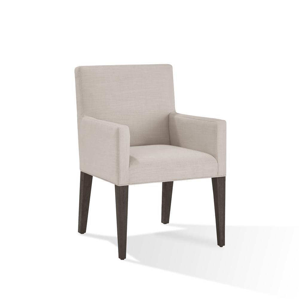 Modesto Upholstered Arm Chair in Abalone Linen and French Roast, set of 2