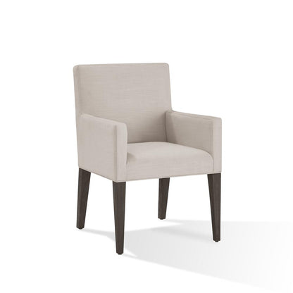 Modesto Upholstered Arm Chair in Abalone Linen and French Roast, set of 2