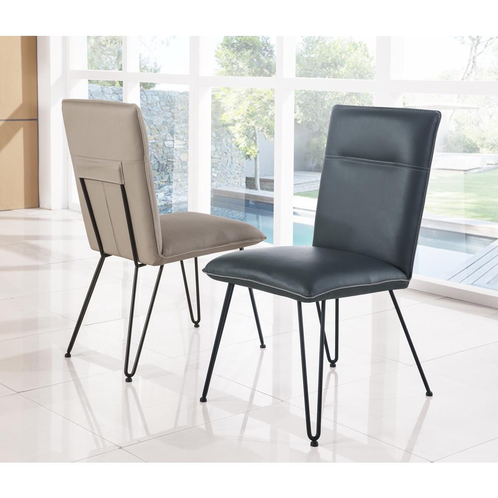 Demi Hairpin Leg Modern Dining Chair in Taupe, set of 2