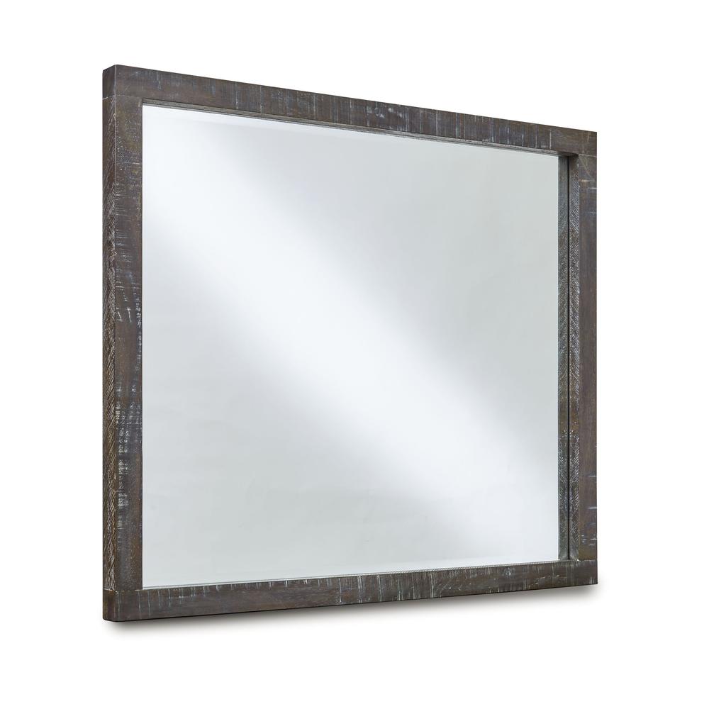 Townsend Solid Wood Beveled Glass Mirror in Gunmetal