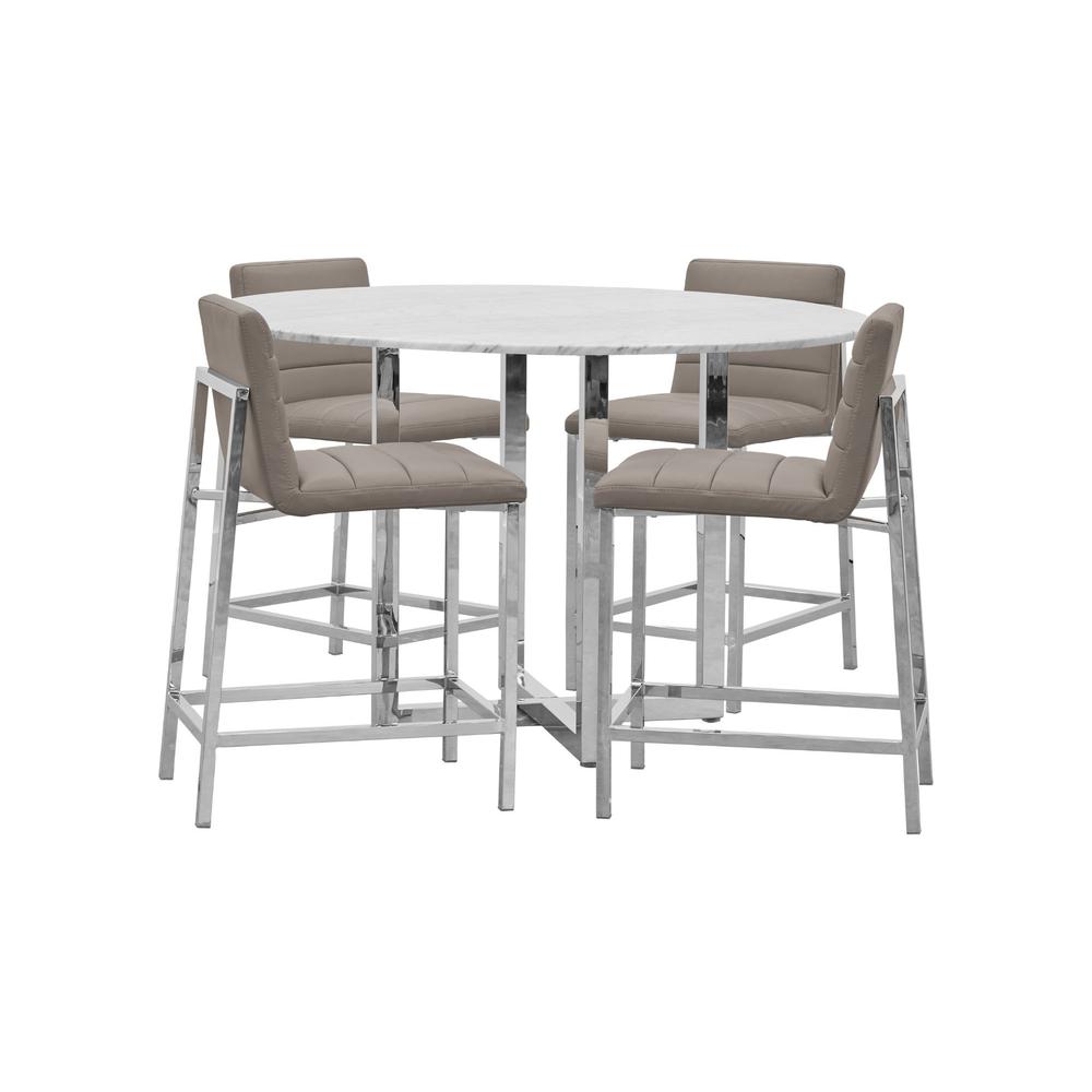 Amalfi Metal Back Counter Stool in Taupe, set of 2
