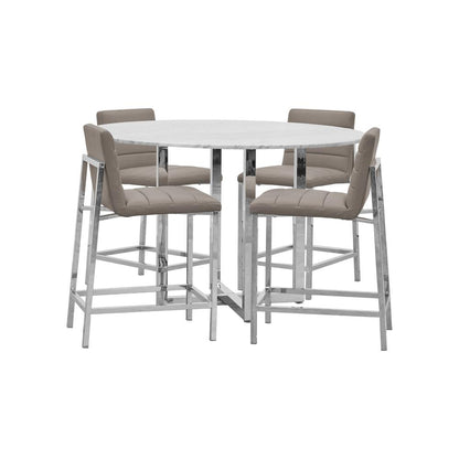 Amalfi Metal Back Counter Stool in Taupe, set of 2